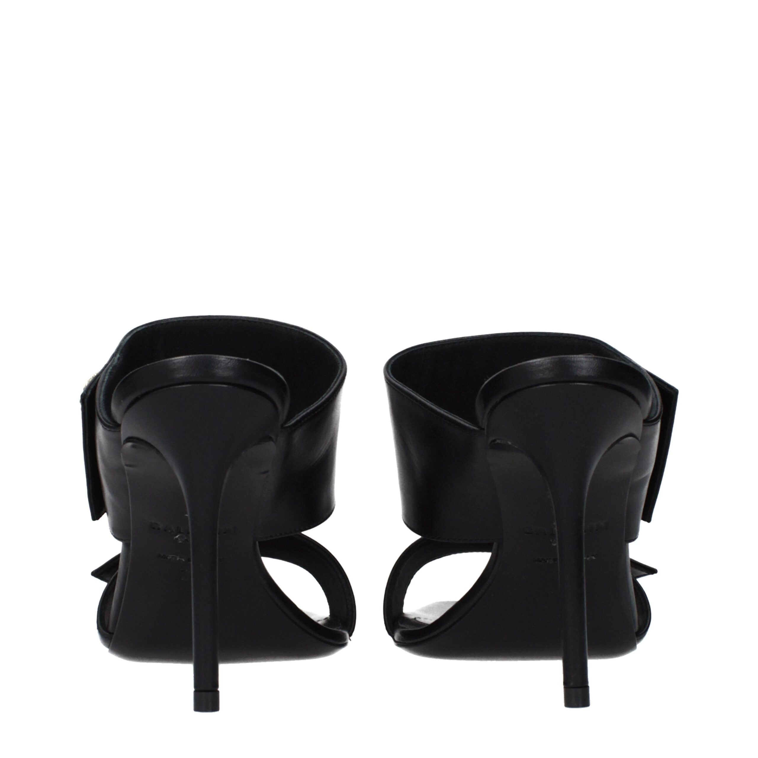 Balmain Schwarze Leder-Stilettosandalen
