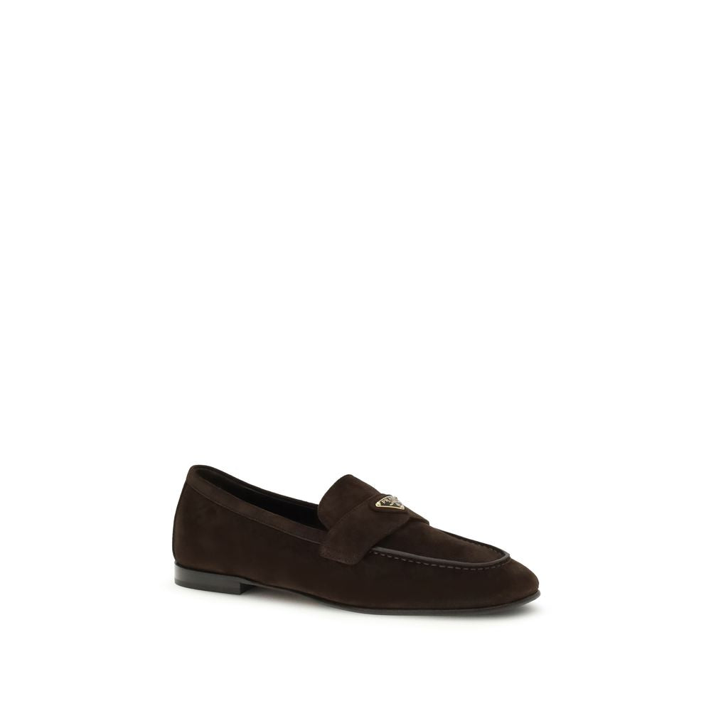 Prada Braune Kalbsleder Bos Taurus Slip-On Loafer