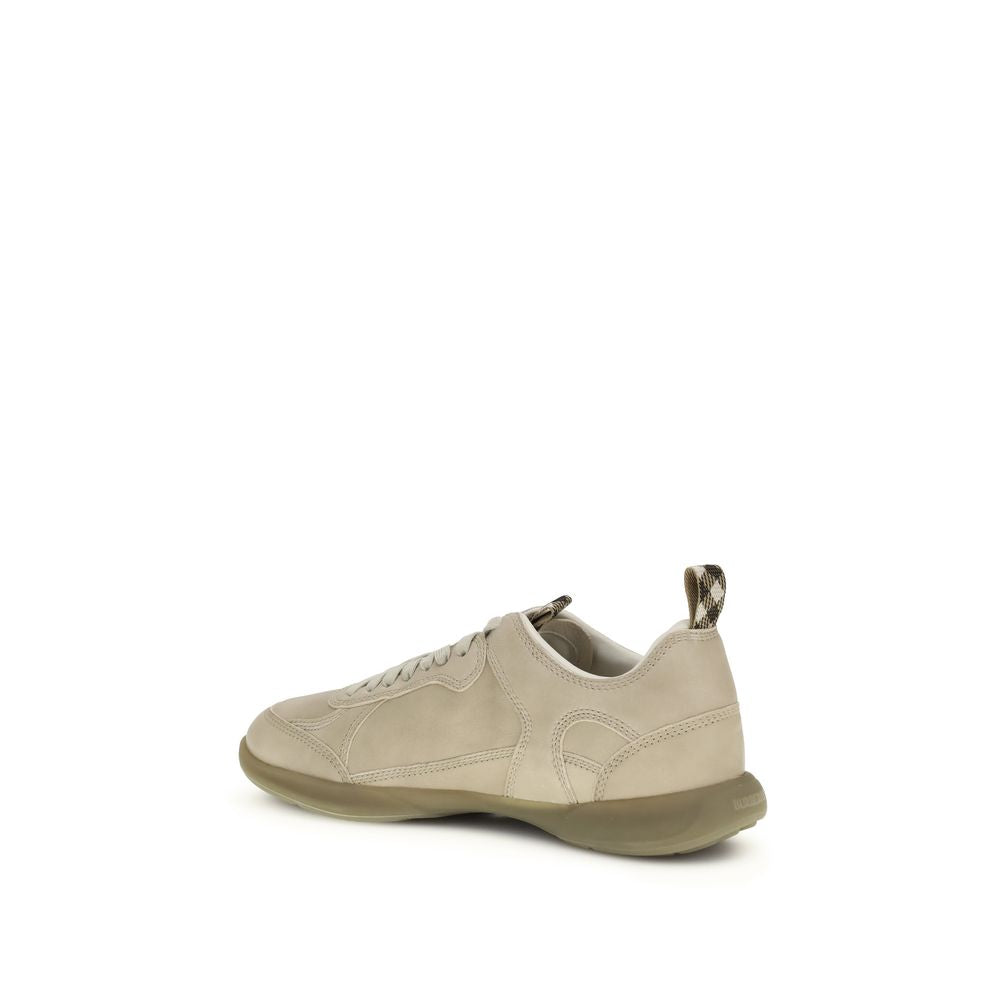 Burberry Beige Kalb Leder Bos Taurus Sportschuhe