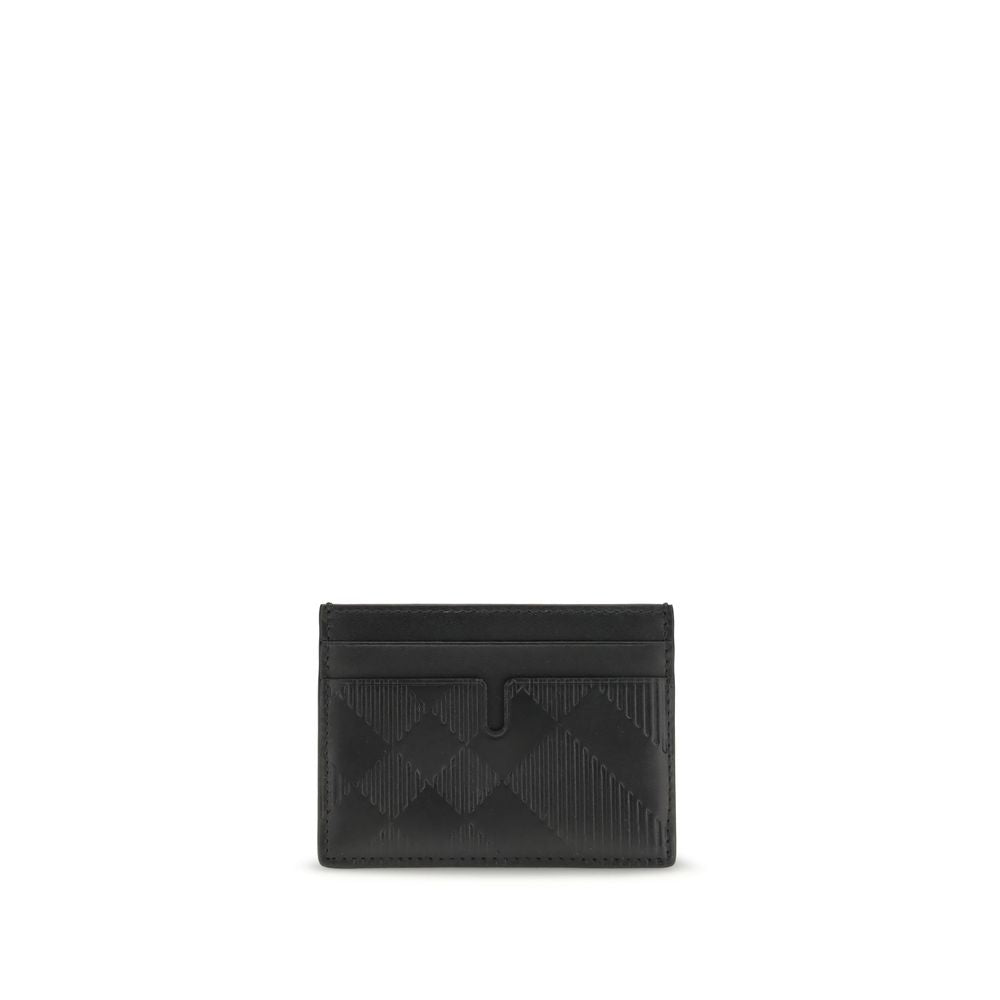 Burberry Schwarzes Kalb Leder Bos Taurus Portemonnaie