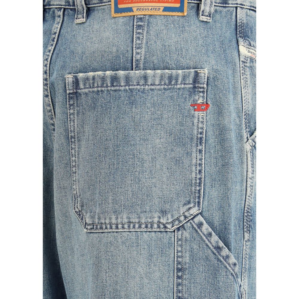 Diesel Blaue Baumwoll-Jeans mit lockerer Passform