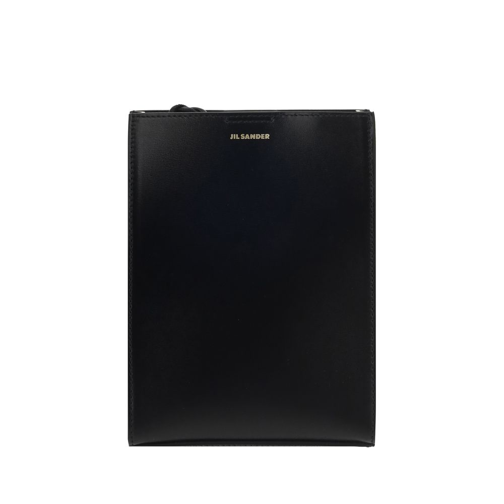 Jil Sander Schwarze Kalbshaut Bos Taurus Schultertasche