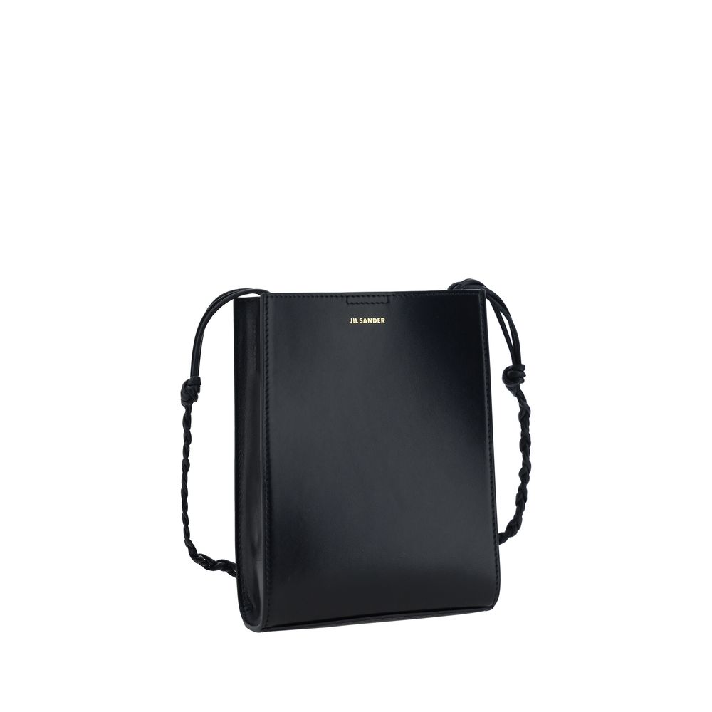 Jil Sander Schwarze Kalbshaut Bos Taurus Schultertasche