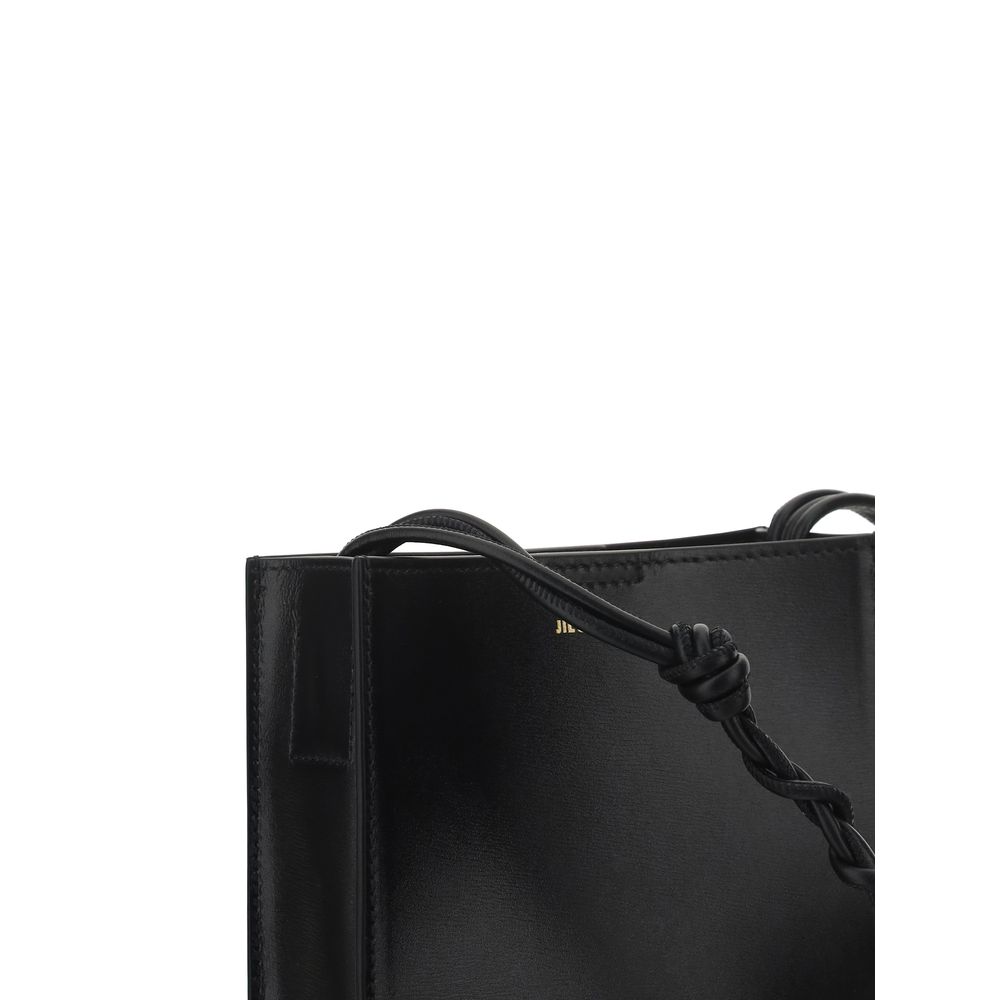Jil Sander Schwarze Kalbshaut Bos Taurus Schultertasche