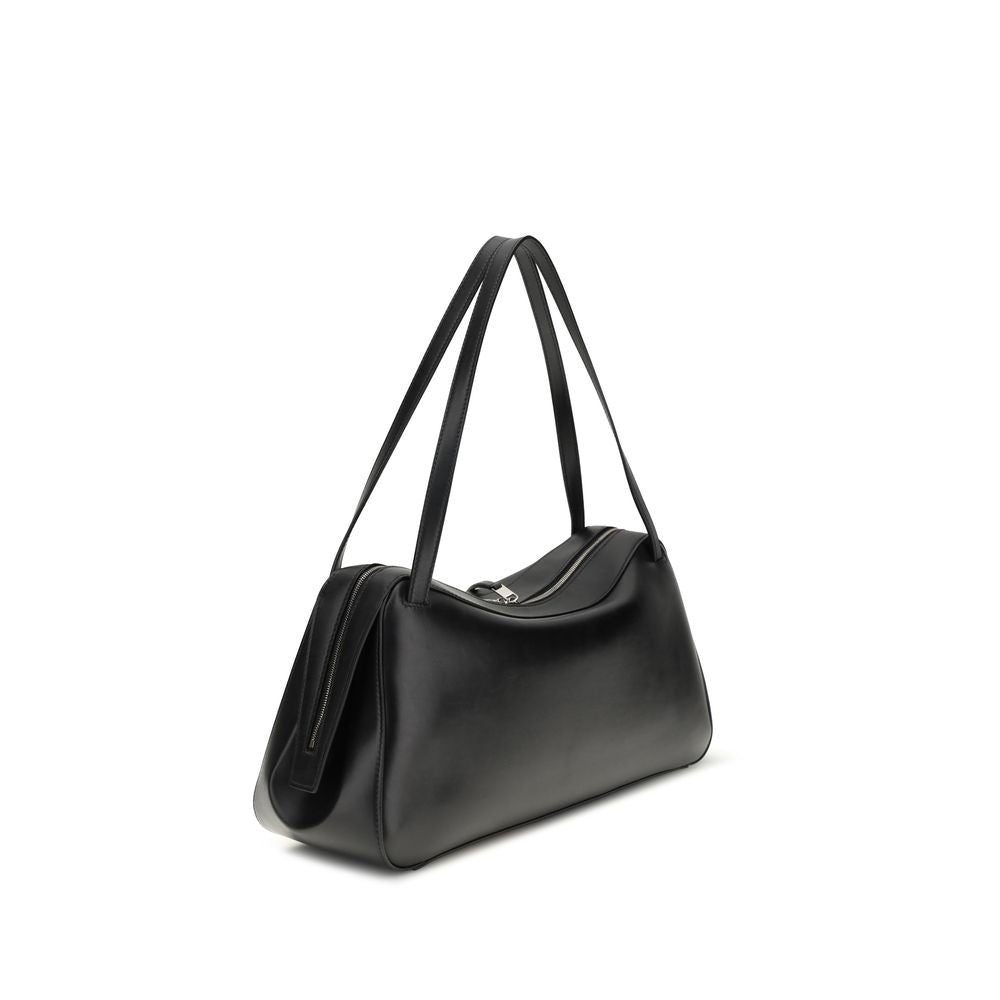 Jil Sander Schwarze Schultertasche aus Kalbshaut Bos Taurus