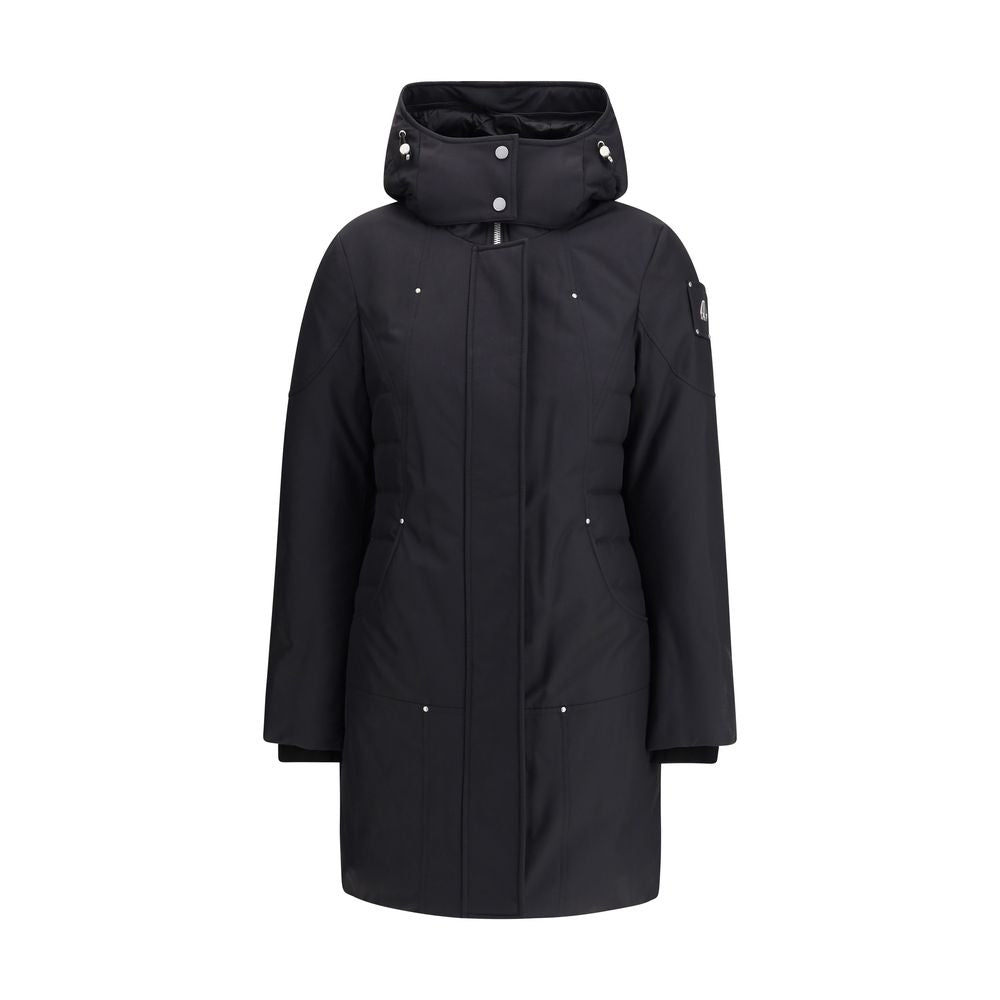 Moose Knuckles Schwarze Parka aus recyceltem Polyester