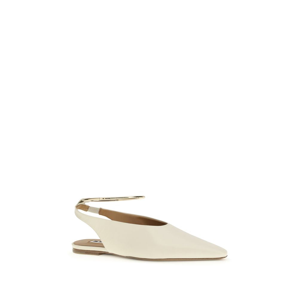 Jil Sander Cremefarbene Ziegenleder-Mules