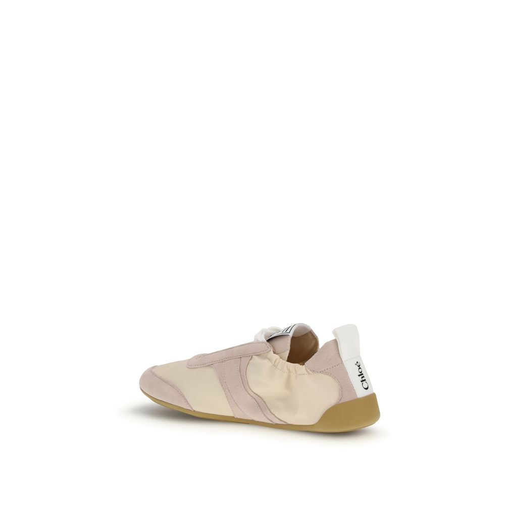 Chloé Beigefarbene Sportschuhe aus Nylon