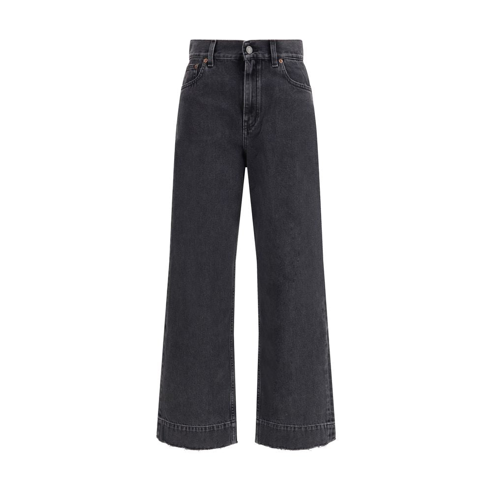 Chloé Schwarze Jeans mit hoher Taille aus Baumwolle