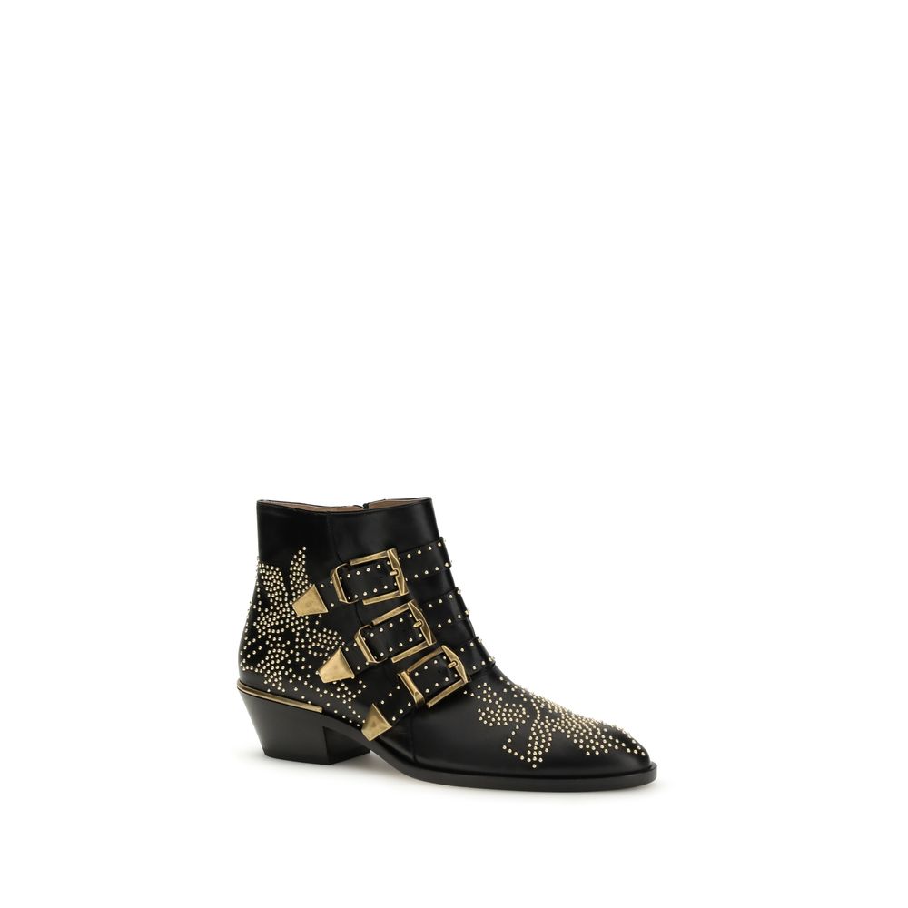 Chloé Schnürstiefel aus schwarzem Kalbsleder Bos Taurus