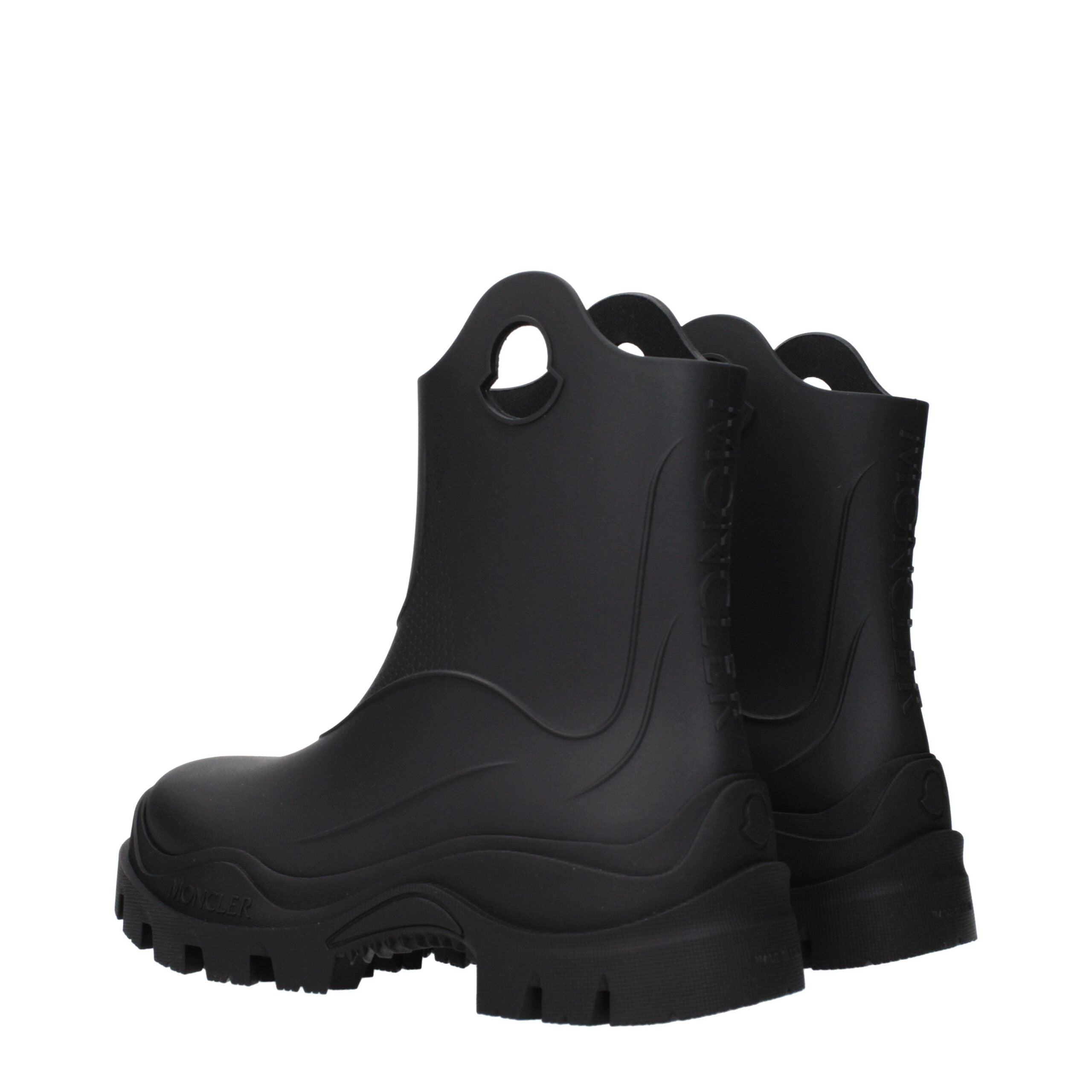 Moncler Schwarze Ankle Boots aus Baumwolle