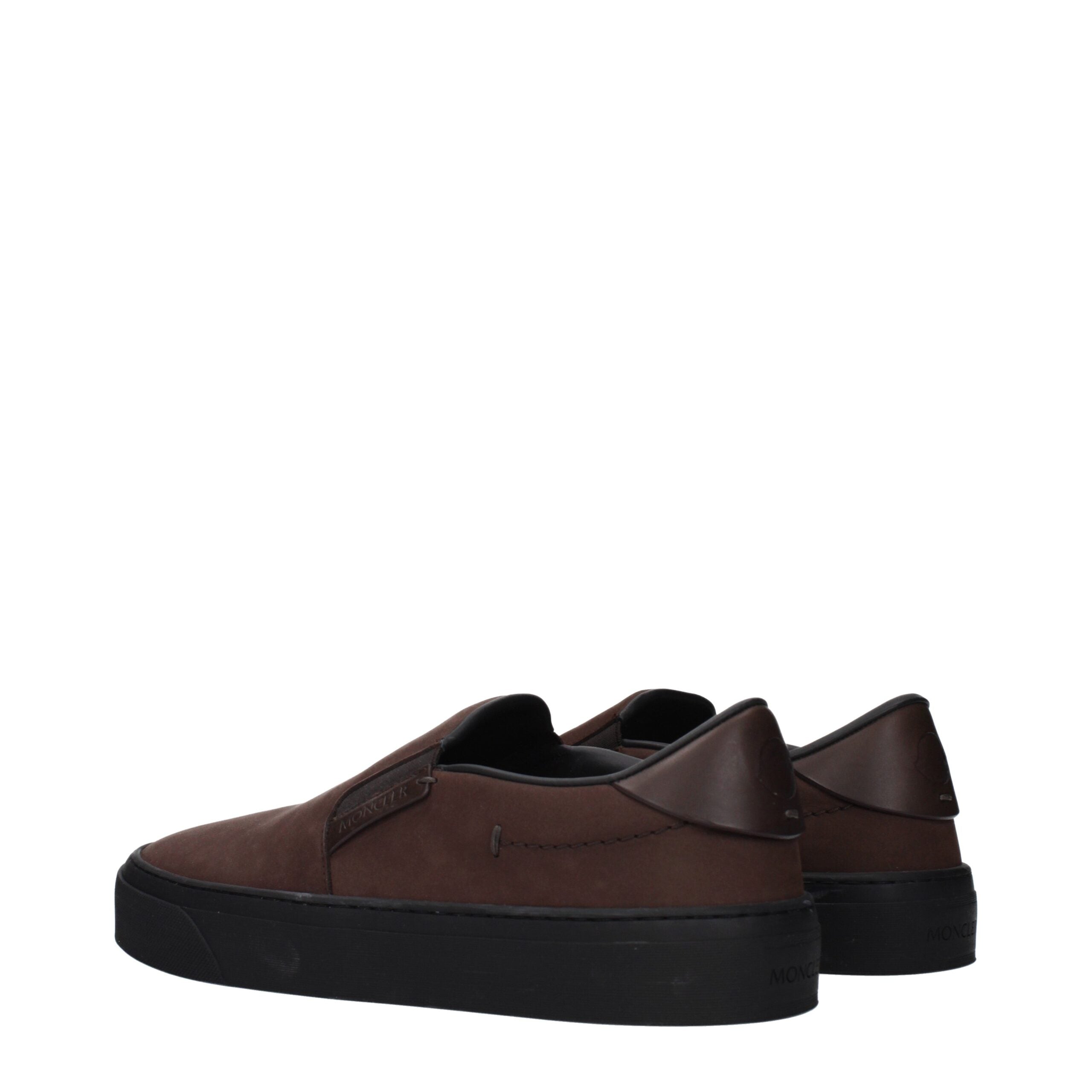 Moncler Braune Loafer aus Leder zum Hineinschlüpfen