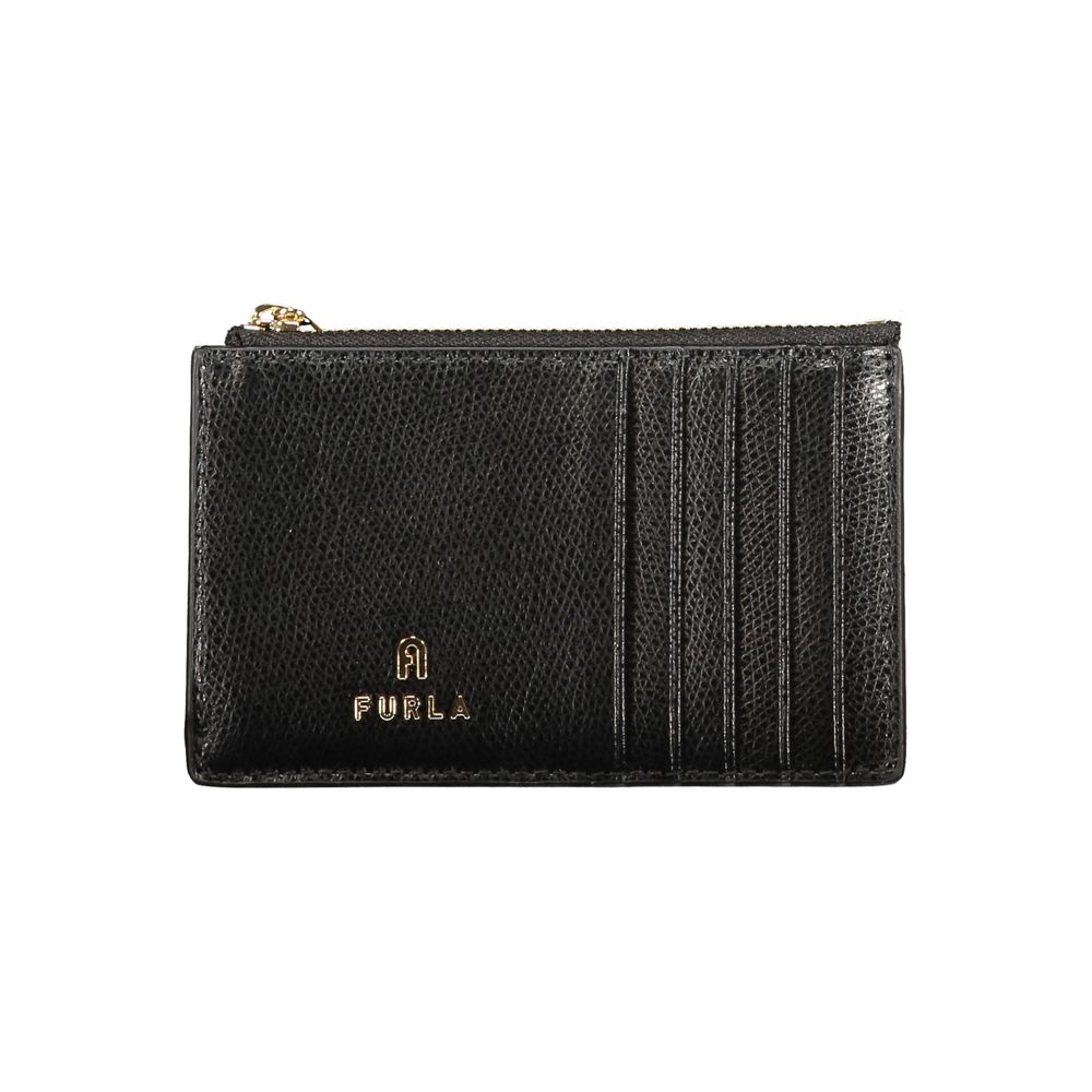 Furla Schwarze Leder Damen Geldbörse