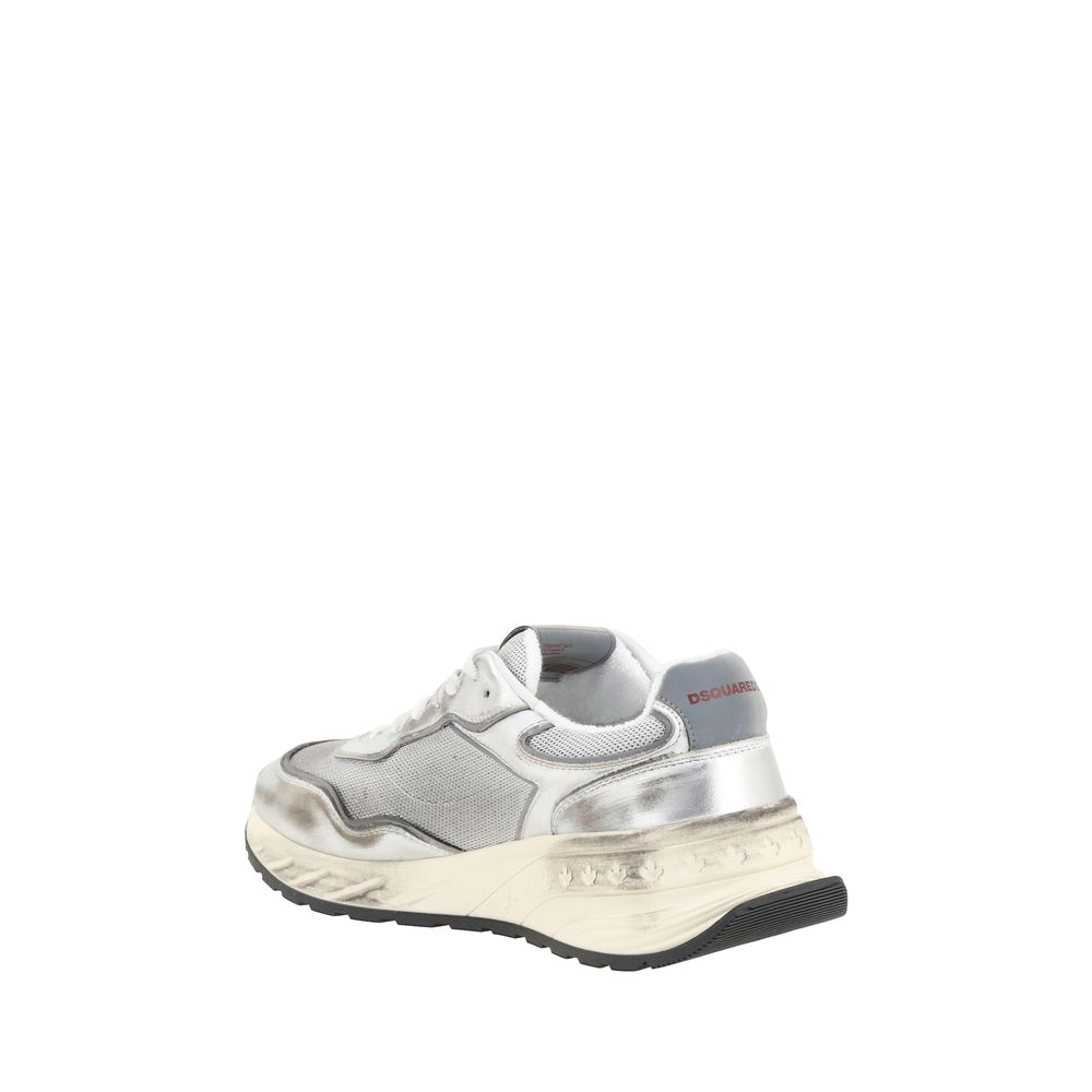 Dsquared² Weiße Bos Taurus Kalbsleder-Sneakers