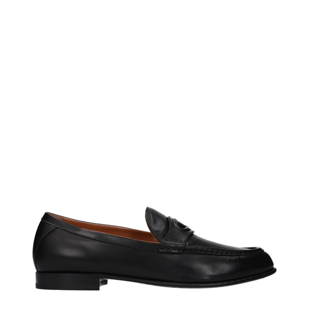 Valentino Garavani Schwarze Loafer aus Leder zum Hineinschlüpfen