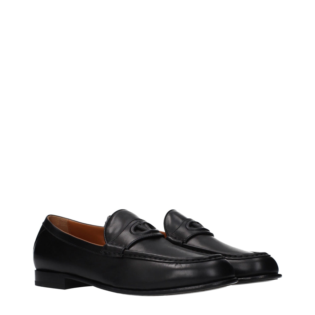 Valentino Garavani Schwarze Loafer aus Leder zum Hineinschlüpfen