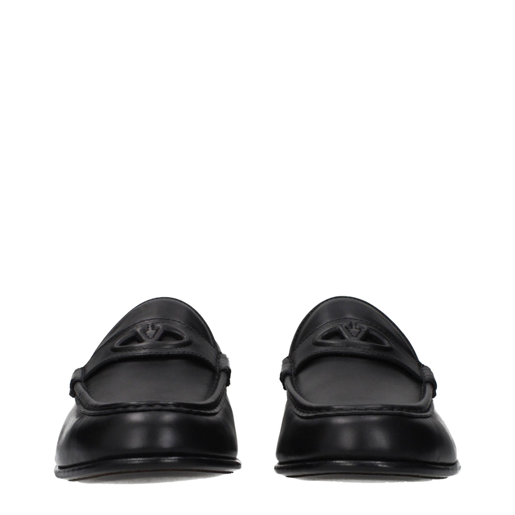 Valentino Garavani Schwarze Loafer aus Leder zum Hineinschlüpfen