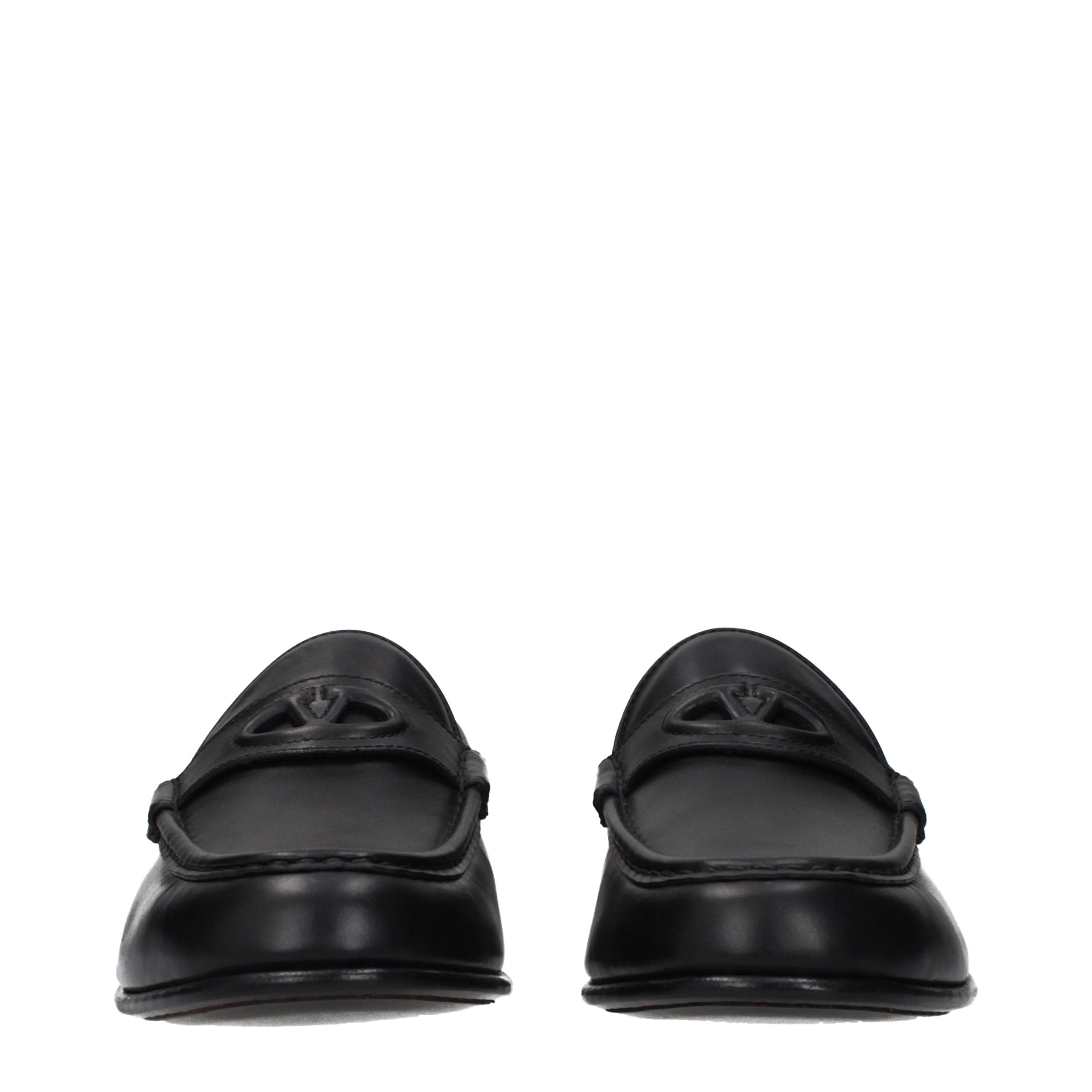 Valentino Garavani Schwarze Loafer aus Leder zum Hineinschlüpfen