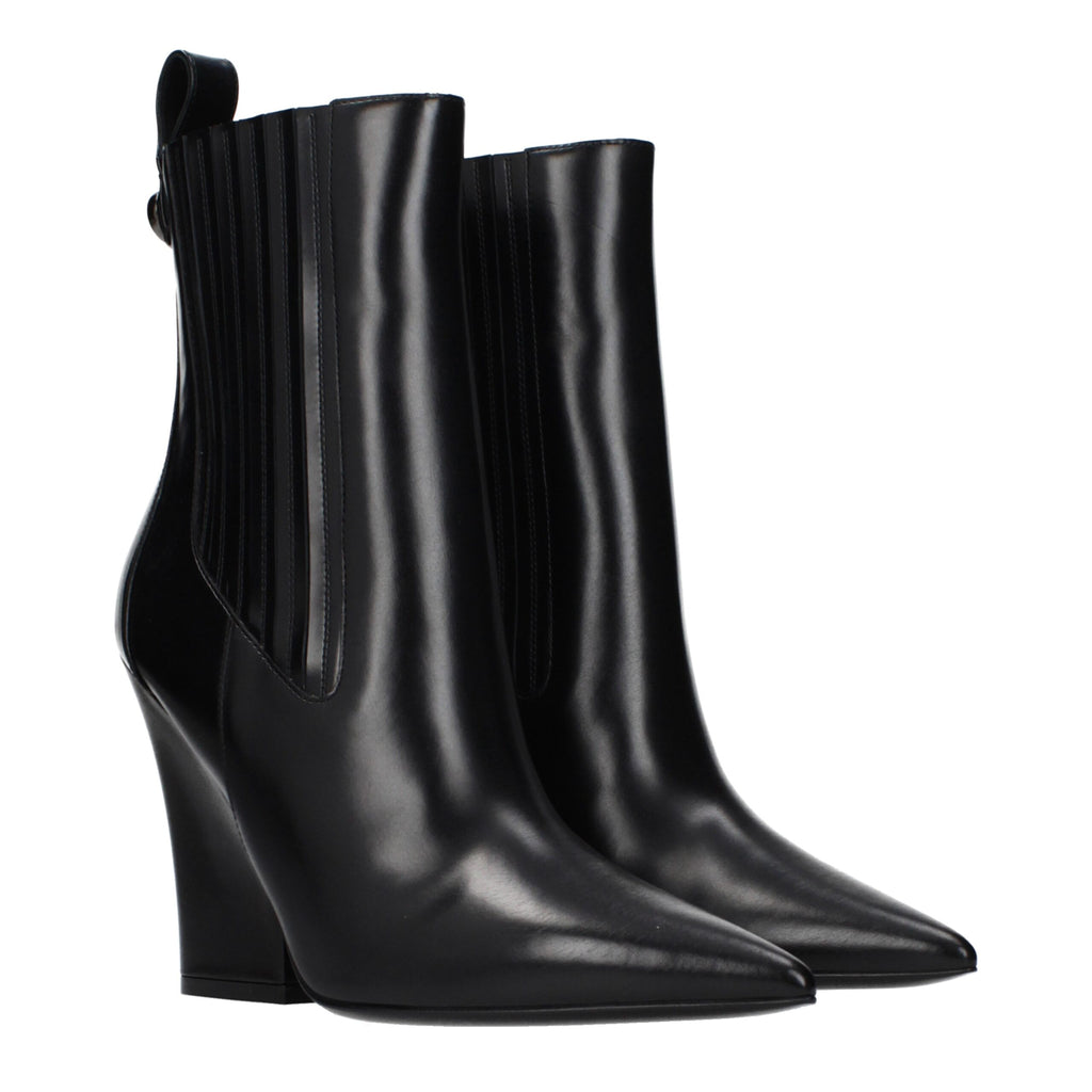 Valentino Garavani Schwarze Leder-Ankle Boots