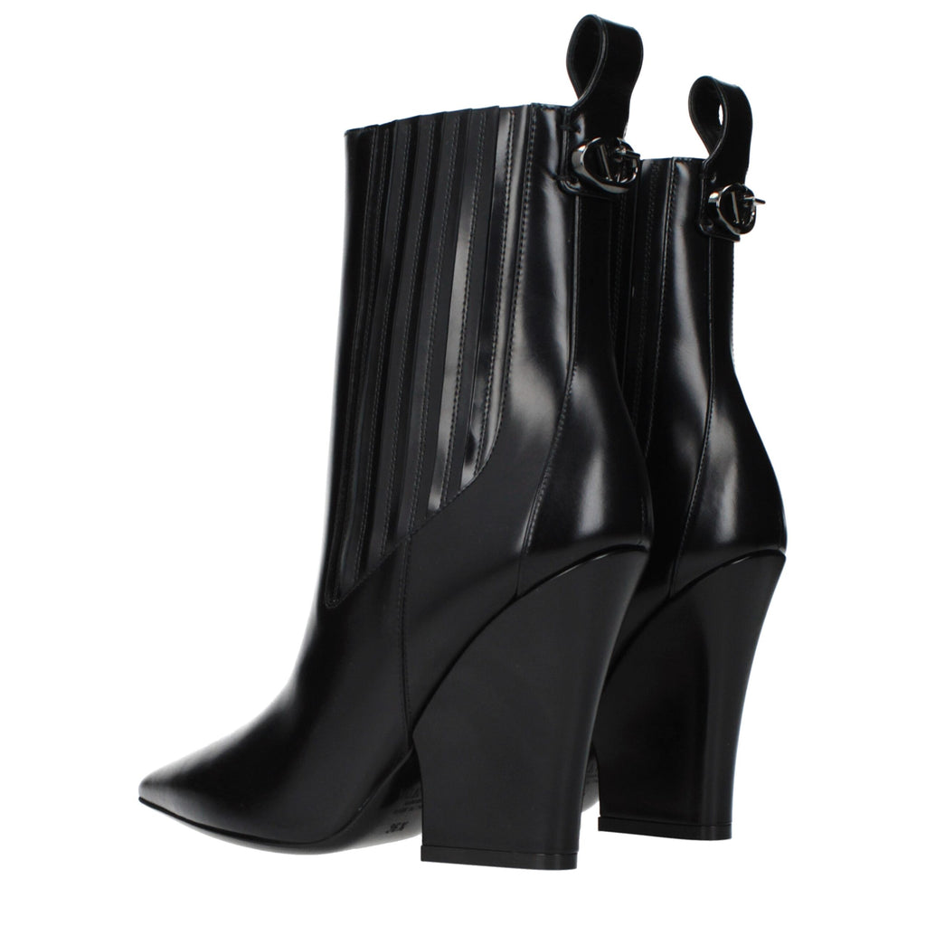 Valentino Garavani Schwarze Leder-Ankle Boots