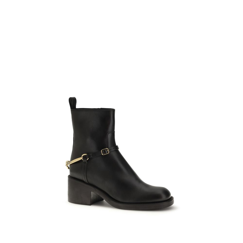Chloé Schwarze Lammleder Ankle Boots Ovis Aries Aries