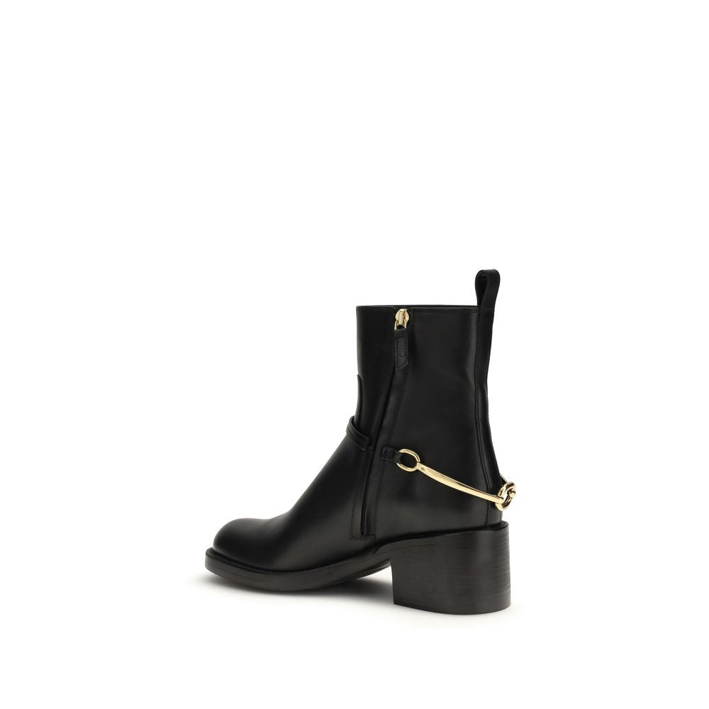 Chloé Schwarze Lammleder Ankle Boots Ovis Aries Aries