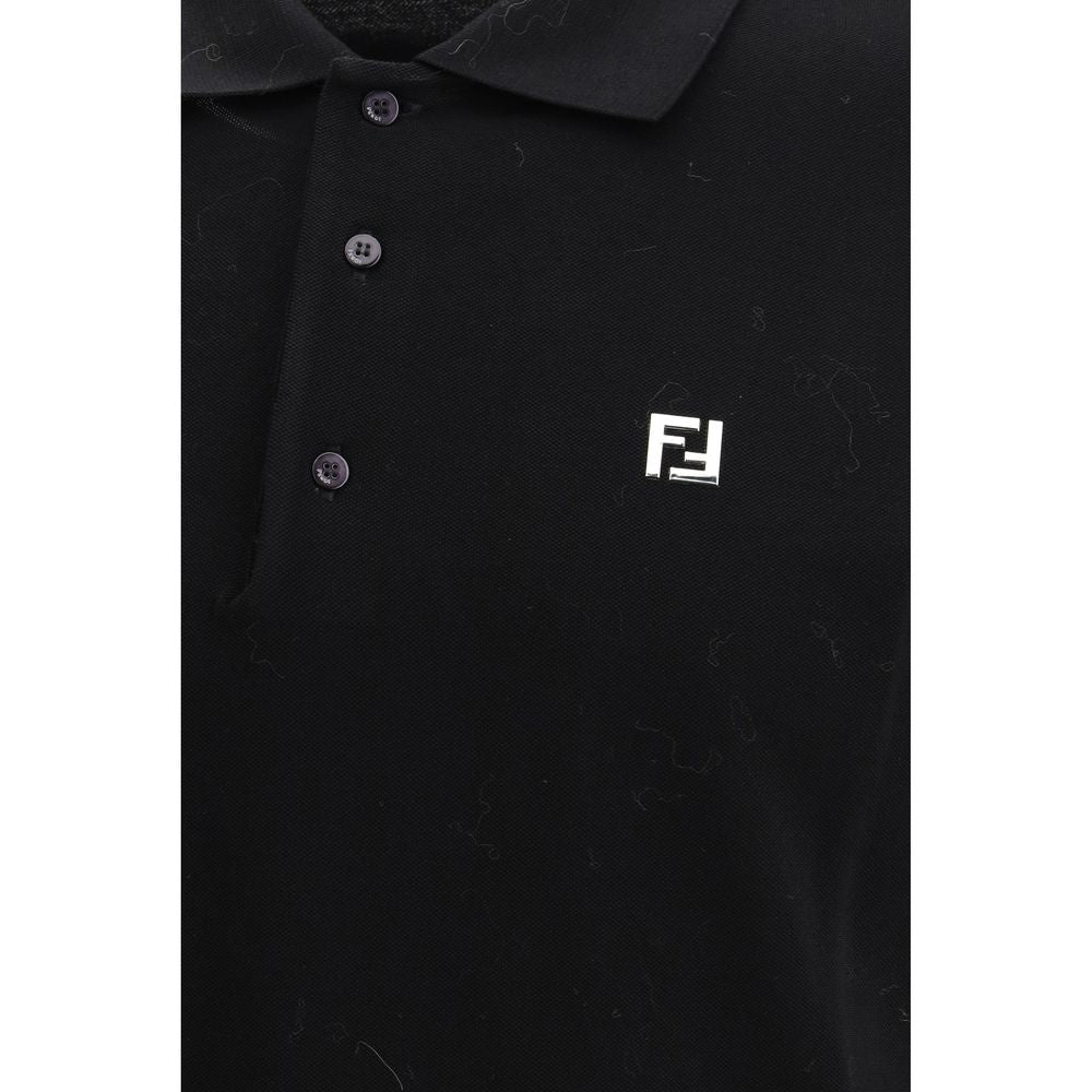 Fendi Schwarzes Baumwoll-Poloshirt