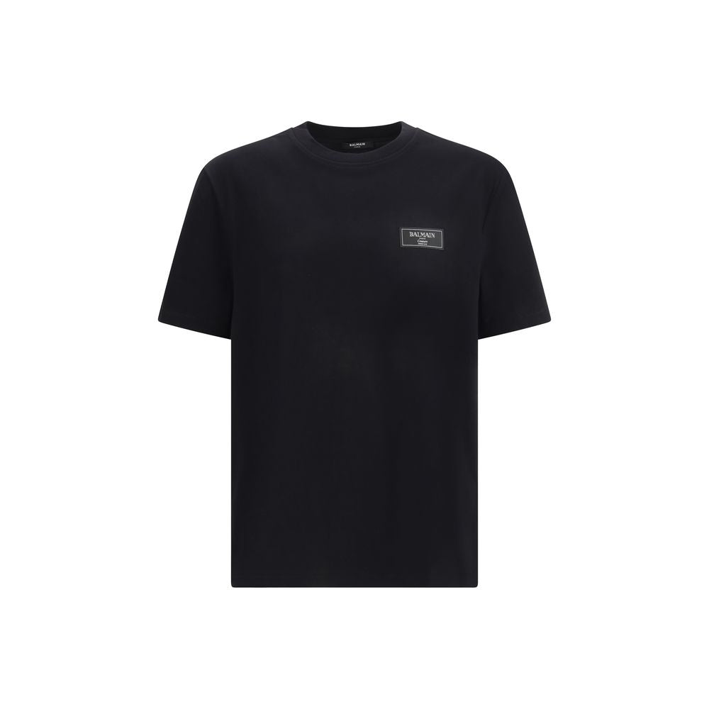 Balmain Schwarzes Baumwoll-T-Shirt
