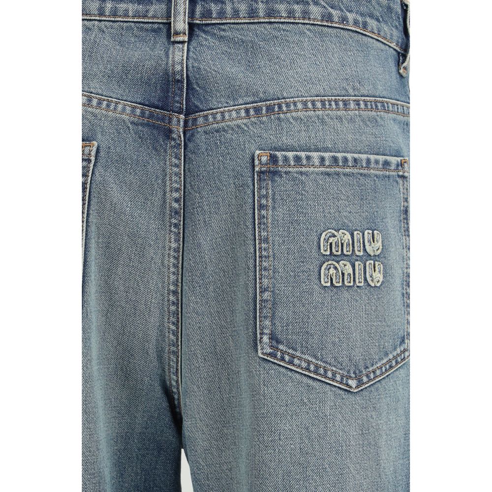 Miu Miu Blaue Jeans aus Baumwolle im geraden Schnitt