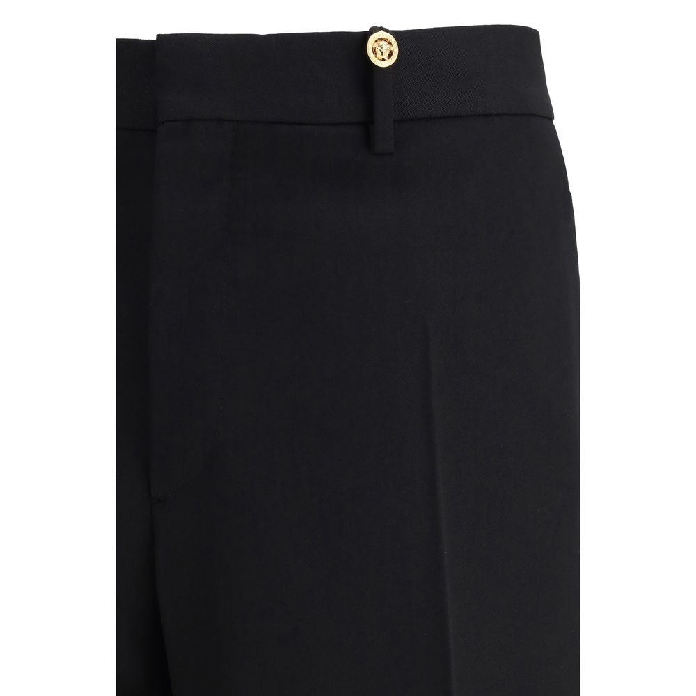 Versace Schwarze Woll-Anzughose aus Fleece