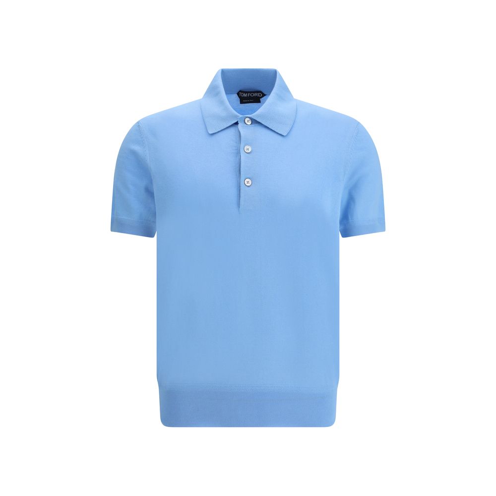 Tom Ford Blaues Baumwoll-Poloshirt