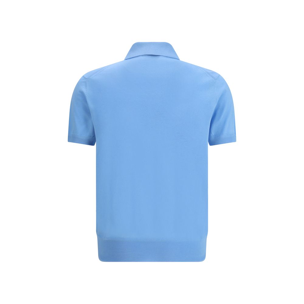 Tom Ford Blaues Baumwoll-Poloshirt