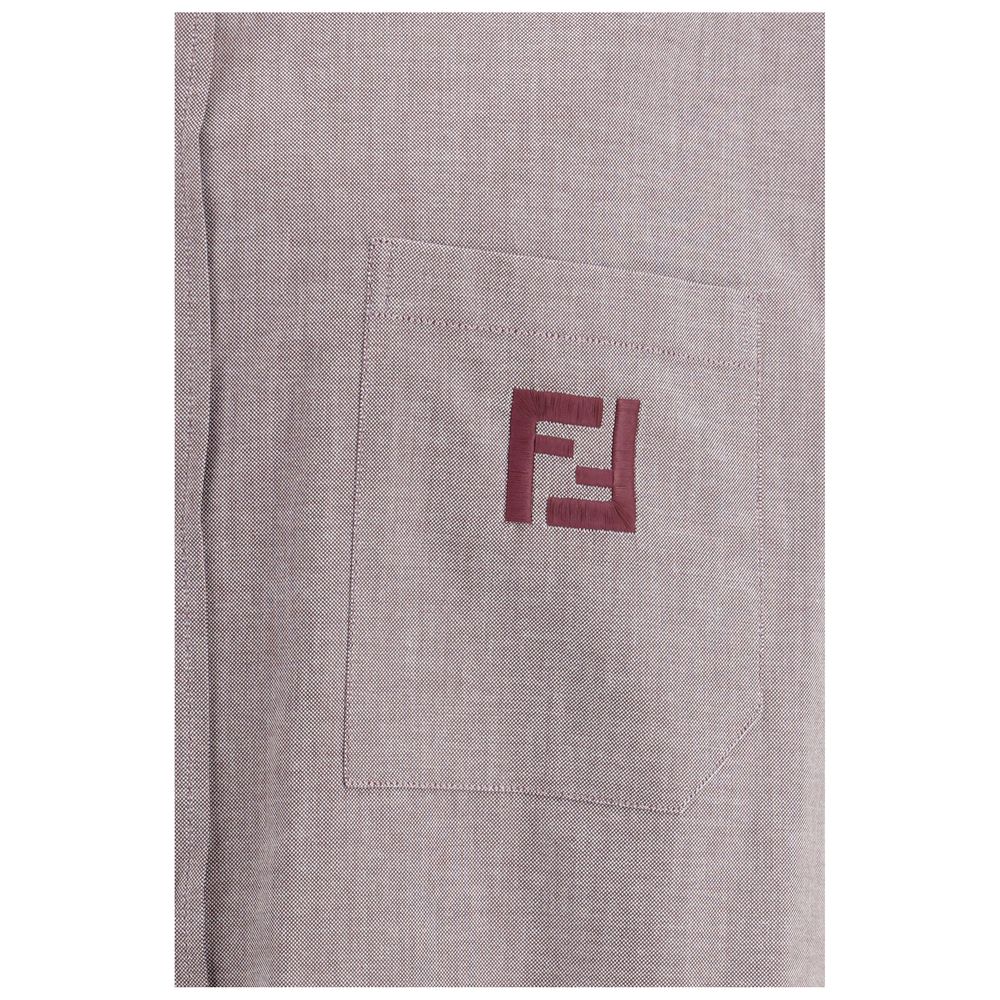 Fendi Bordeaux Baumwollhemd