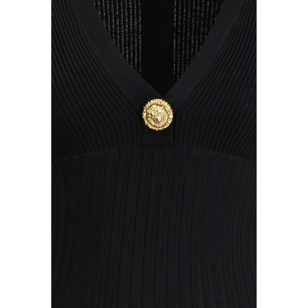 Balmain Schwarzes legeres Kleid aus Viskose