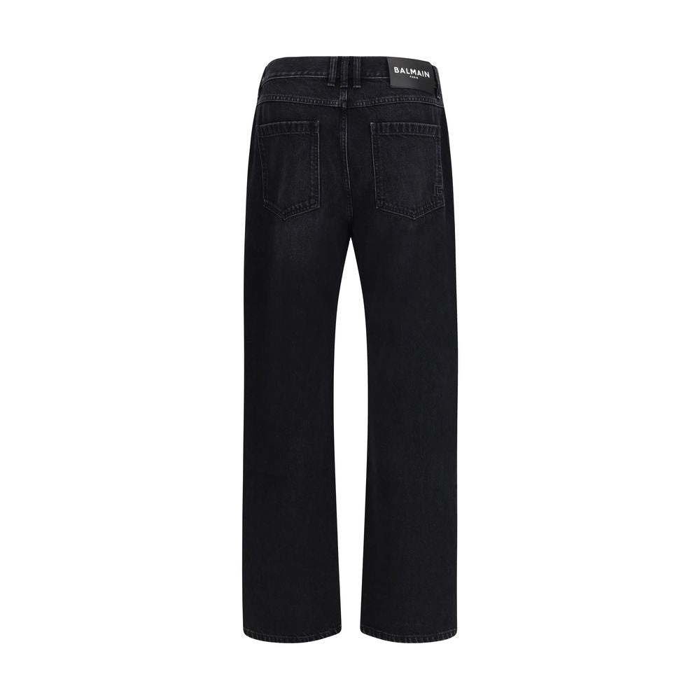 Balmain Schwarze Baumwoll-Jeans aus Denim